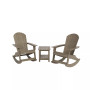 3-Piece Outdoor Patio Adirondack Rocking Chair with Side Table Set