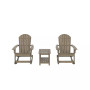 3-Piece Outdoor Patio Adirondack Rocking Chair with Side Table Set