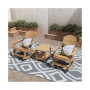 3-Piece Outdoor Patio Adirondack Rocking Chair with Side Table Set