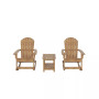 3-Piece Outdoor Patio Adirondack Rocking Chair with Side Table Set