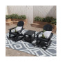 3-Piece Outdoor Patio Adirondack Rocking Chair with Side Table Set