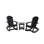 3-Piece Outdoor Patio Adirondack Rocking Chair with Side Table Set