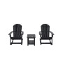 3-Piece Outdoor Patio Adirondack Rocking Chair with Side Table Set