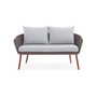 Athens All-Weather Wicker Seat Outdoor Bench with Cushions