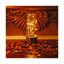 Lumabase Amber Glass Lantern with Mini String Lights