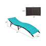 2PCS Patio Rattan Folding Lounge Chair Chaise Double Sided Cushion