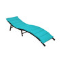 2PCS Patio Rattan Folding Lounge Chair Chaise Double Sided Cushion