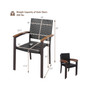 Set of 2 Outdoor Patio PE Rattan Dining Chairs Armrest Stackable Garden