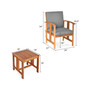 3PCS Solid Wood Patio Furniture Set Table&Chairs