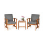 3PCS Solid Wood Patio Furniture Set Table&Chairs