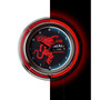 Fireball Retro Round Neon Wall Analog Clock with Pull Chain, 14.5"