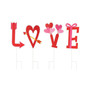 28" H Valentine's Metal LOVE Two Function Yard Stake Knock-Down Set, 4 Piece