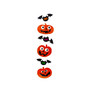 Jack-O-Lantern and Bats 6 Piece Halloween Gel Window Clings Set