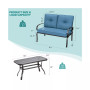 2PCS Patio LoveSeat Coffee Table Furniture Set Bench