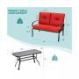2PCS Patio LoveSeat Coffee Table Furniture Set Bench