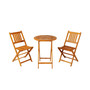 3 Piece Folding Acacia Wood Patio Bistro Set Table and Chairs