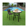 29'' Patio Round Bistro Metal Table Wood-Like Top Garden Deck Backyard