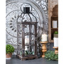 Set of 2 Oversized Wood and Metal Lantern