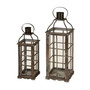Set of 2 Oversized Wood and Metal Lantern