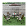 4PCS Folding Sling Chairs Steel Armrest Patio Garden Camping