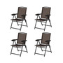 4PCS Folding Sling Chairs Steel Armrest Patio Garden Camping