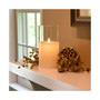 Lumabase 8" Battery Operated Realistic Flame LED Wax Candle in Glass Holder