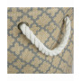 12" Lattice Print Burlap Bin