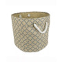 12" Lattice Print Burlap Bin