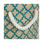 12" Lattice Print Burlap Bin