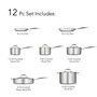 Gourmet Tri-Ply Clad 12 Pc Cookware Set
