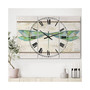 Summer Dragonfly 3 Oversized Cottage 3 Panels Wall Clock - 38" x 38" x 1"