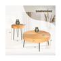 Farmhouse Round Coffee Table Set of 2 End Table Natural Finish