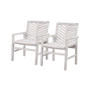 Wood Chevron Patio Chair, Set of 2
