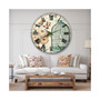 Floral and botanical Oversized Metal Wall Clock - 36 x 36