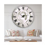 White Rannunculus Close Up Large Cottage Wall Clock - 36 x 36