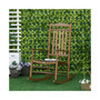 Traditional Wooden High-Back Rocking Chair for Porch, Indoor/Outdoor, Brown