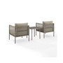 Cali Bay 3 Piece Outdoor Wicker and Metal Chair Set