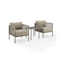 Cali Bay 3 Piece Outdoor Wicker and Metal Chair Set