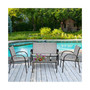 4 PCS Patio Furniture Set Sofa Coffee Table Steel Frame Garden Deck