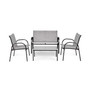 4 PCS Patio Furniture Set Sofa Coffee Table Steel Frame Garden Deck