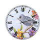 Starling Bird with Flowers Large Cottage Wall Clock - 36 x 36