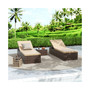 3-Piece Outdoor Wicker Chaise Lounge Set with Side Table