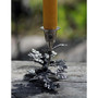 Pewter Metal Oak Leaf Candlestick Holder