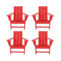 Modern Outdoor Folding Adirondack Chair (Set of 4)