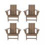 Modern Outdoor Folding Adirondack Chair (Set of 4)