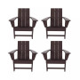Modern Outdoor Folding Adirondack Chair (Set of 4)