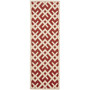 Courtyard Red and Bone 2'3" x 6'7" Runner Outdoor Area Rug