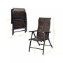 Patio Rattan Folding Chair Recliner Back Adjustable