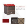 2PCS Patio Rattan Ottomans Seat Side Table Storage Box Footstool