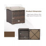 2PCS Patio Rattan Ottomans Seat Side Table Storage Box Footstool